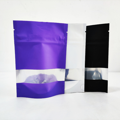 kaufen Aluminiumfolie Reißverschluss Lila Matte Stehbeutel Reißverschluss biologisch abbaubare Mylar-Taschen online manufacture