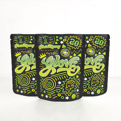 kaufen Custom gedruckte 3,5 g Ziplockk Mylar Taschen Aluminiumfolie Stehen für Gras online manufacture