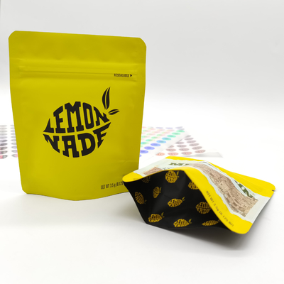 kaufen Customized Print Zipper Packaging Pouch Yellow Stand Up Bags With Tear Notch online manufacture