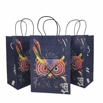 kaufen Blume der Kraftpapier-flache untere Einkaufstasche-CBD, die mit Ring Handle verpackt online manufacture