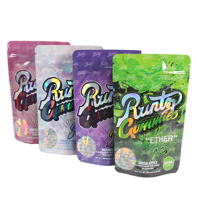 kaufen PET-Ziplock-Stand-up-Tasche Holographische glänzende Oberflächenverpackung online manufacture