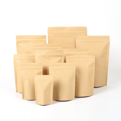 kaufen Recyclingfähige, kompostierbare, biologisch abbaubare Stehbeutel, Kraftpapier, Reißverschlussbeutel 70g online manufacture
