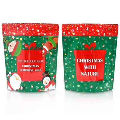 kaufen Matte durchsichtige Kunststoff Weihnachtsstand-up Tasche Geruchsfeste Snack Verpackungstüte online manufacture