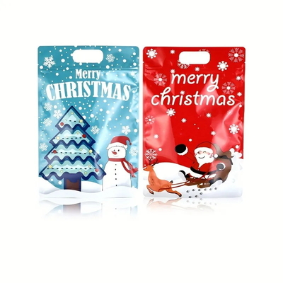 kaufen Weihnachts-Stand-up-Tasche mit Griff, Snack-Zipper-Verpackungstasche mit Fenster online manufacture