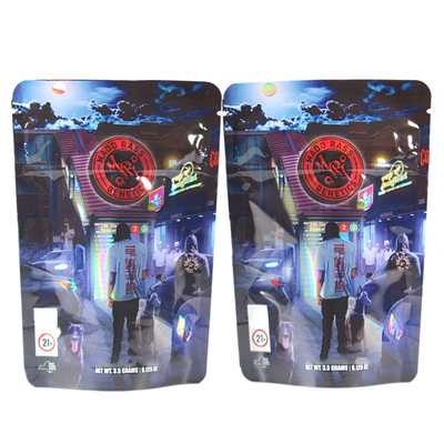 kaufen Customized Logo Aluminiumfolie Stehen Tasche Zip Lock Holographische wieder verschließbare Tasche online manufacture