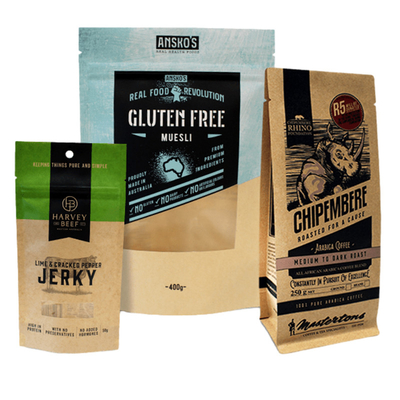 kaufen Aufgeschliffene Ziplock Kraft-Stand-up-Taschen, Biodegradable für Rindfleisch online manufacture