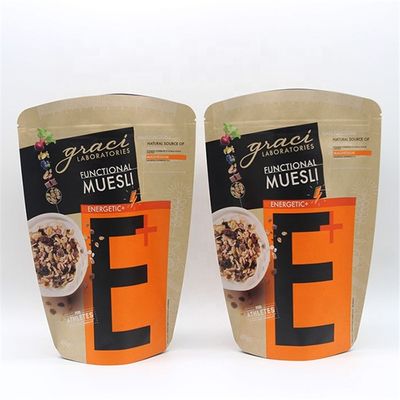 kaufen Wiederverschließbare Kraft-Stand-up-Taschen Gravure gedruckte 4oz braune Papier-Kaffeebeutel online manufacture