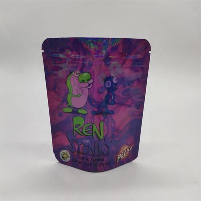 kaufen CYMK Druck-Wärmesiegel-Folien-Taschen Holographische Mylar-Flachboden-Gusset-Taschen GMP online manufacture