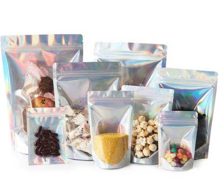 kaufen Aluminiumfolie Holographische Ziplock-Taschen Großhandel 120 Mikron SGS online manufacture