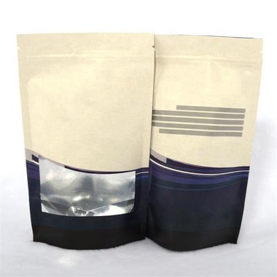 kaufen OEM-gedruckte biologisch abbaubare Kaffeebeutel wieder verschließbare Kraftpapierbeutel mit Fenster online manufacture