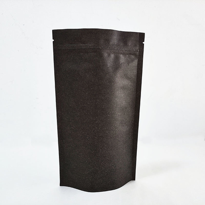 Braun schwarz Kraftpapier Stand-up Tasche mit Reißverschluss wiederverwertbar digital gedruckt