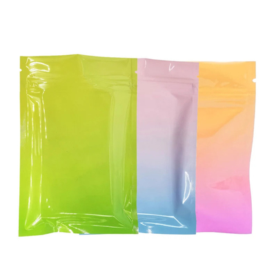 Lebensmittelqualität Snack 3 Seiten versiegelte Taschen Reißverschluss Farbe Regenbogen bunter