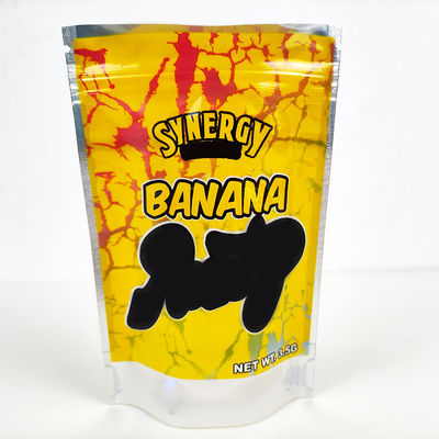 Glanz angepasst 3.5g Mylar Gras Taschen Kindersicherheit Schieberiegel Stand-up-Tasche