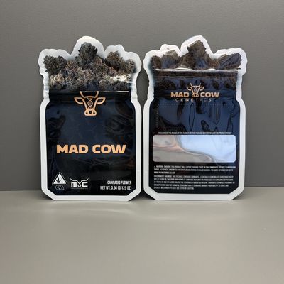 Weed Flower Ziplockk Verpackungstüten in Form von Custom Die Cut Bag mit Fenster