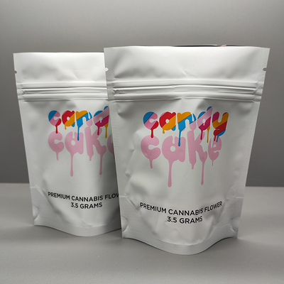 3.5g Weed Blumenverpackung Weicher Touch Mylar Tasche Mylar Ziplockk Stand Up Taschen