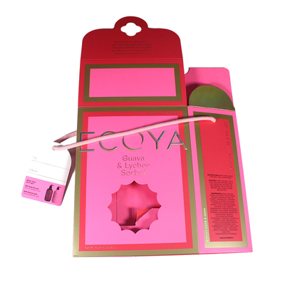 Anzeige Hot Stamping Klapppapier Verpackungskiste mit Fenster für Kosmetika