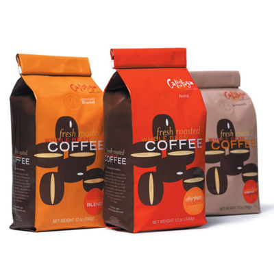 Kaffeebeutel mit flacher Unterseite Kaffeebeutel mit Ventil