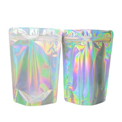 Wiederverschließbare Holographische Stehbeutel Mylar Verpackungsbeutel Öko-freundlich