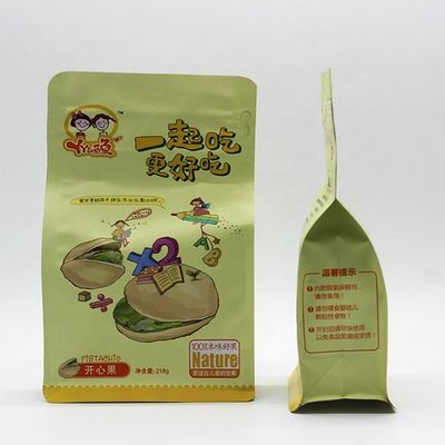 Achtseitige Dichtung Flachboden Reißverschluss Tasche Kraftpapier Aluminiumfolie Material