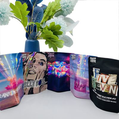 Plastik DEO Farms PET Essbare wiederverschließbare Mylar Tasche 3,5 g Ziplockk Mylar Taschen