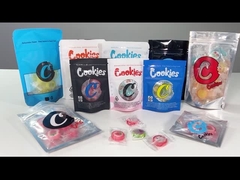 Mylar-Beutel mit Fenster-Plätzchen-Verpackungsbeutel, Standbodenbeutel für Weed-Blüten